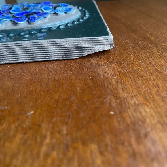 Vintage Jie Gantofta Sweden Ceramic Blue Flower Rectangular Wall Plaque 1970's - Picture 3 of 11